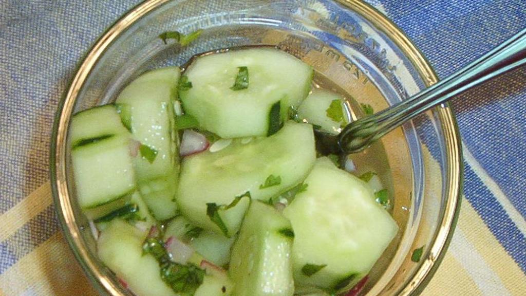 Sweet Spicy Cucumber Salad created by MsSally