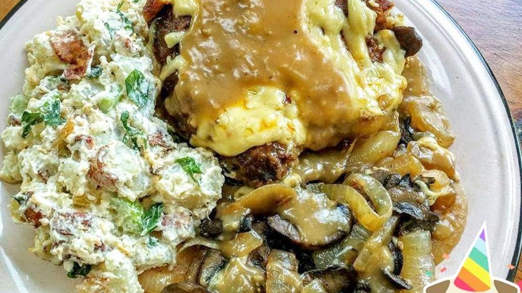 Pork Chops With Caramelized Onions and Smoked Gouda Recipe