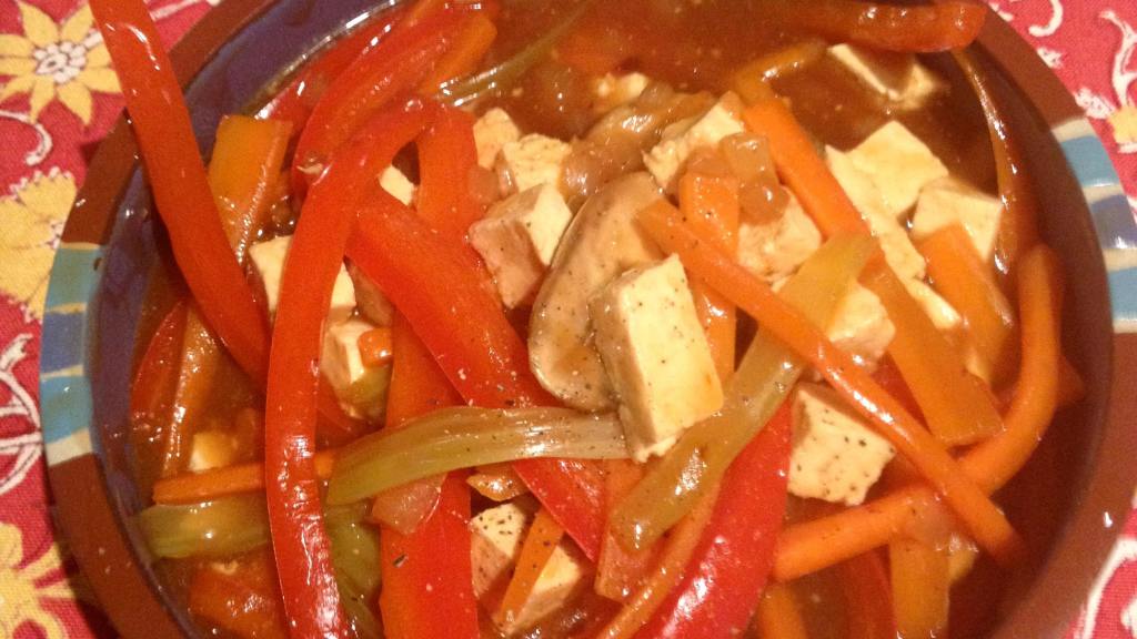 Indonesian Sweet and Sour Tofu With Vegetables created by nancyburns