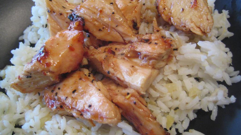 Sticky Coconut Chicken With Chili Glaze and Coconut Rice created by pattikay in L.A.