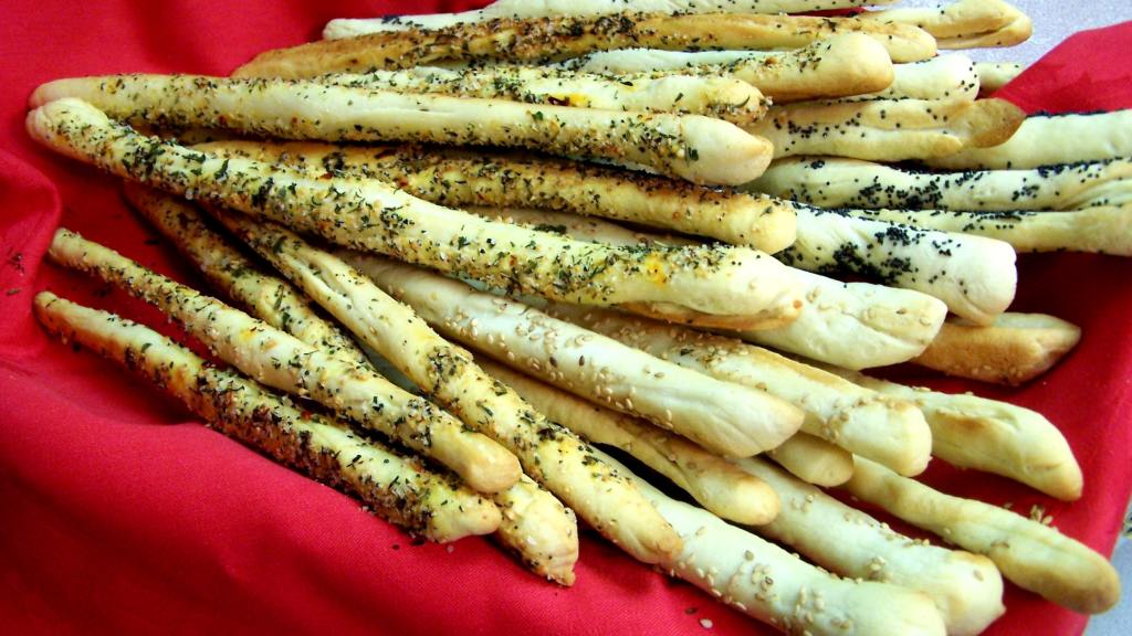 Garlic, Seasoned Salt, Sesame. Poppy, or Cheese Breadsticks Recipe