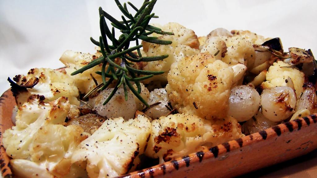 Roasted Cauliflower & Roasted Garlic With Pearl Onions created by PaulaG