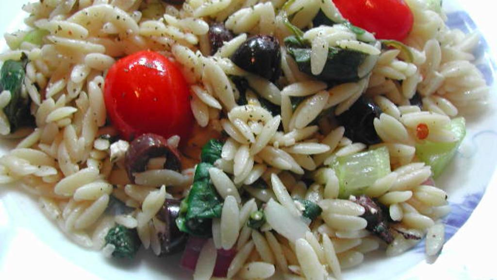 Wild Oats Greek Orzo and Spinach Salad created by Kumquat the Cats fr
