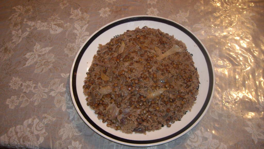 Lentil Rice Dish  (Mujadarah Arabic Dish) created by Hommus