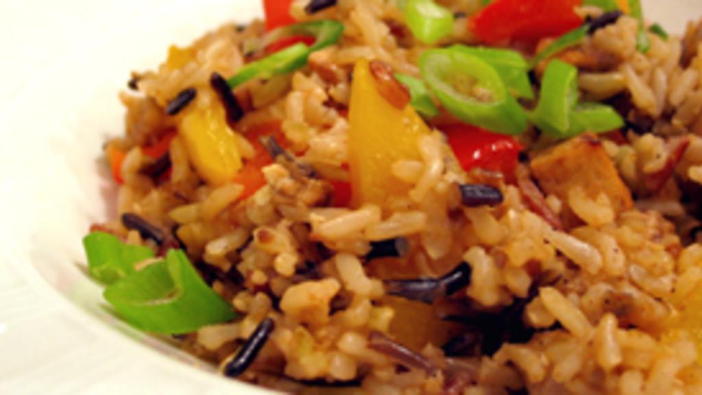 Brown Rice Stir-Fry With Flavored Tofu and Vegetables created by kelly in TO