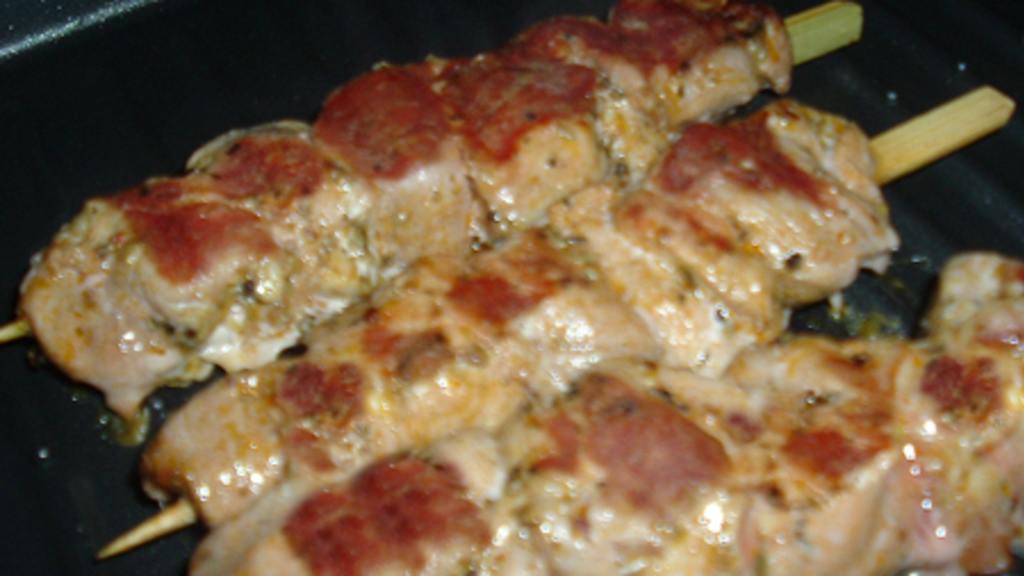 Garlicky Chicken or Pork Souvlaki created by Bergy