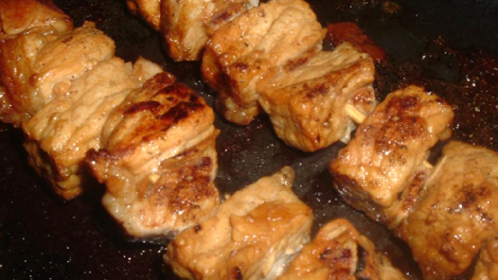 Lemon-Garlic Pork Kebabs created by Bergy