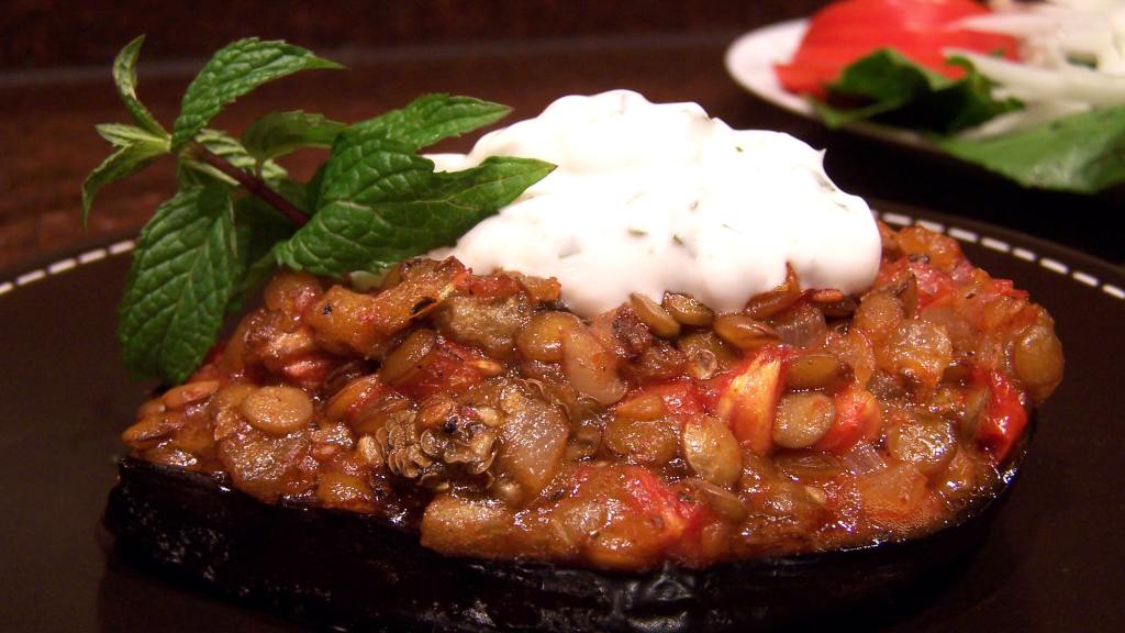 Hot Stuff! Cypriot Stuffed Aubergines and Minty Cumin Yoghurt created by Rita1652