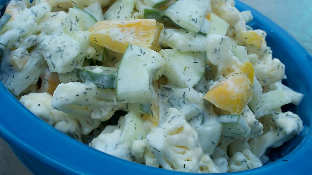 Cauliflower and Cucumber Salad With Sour Cream created by Parsley