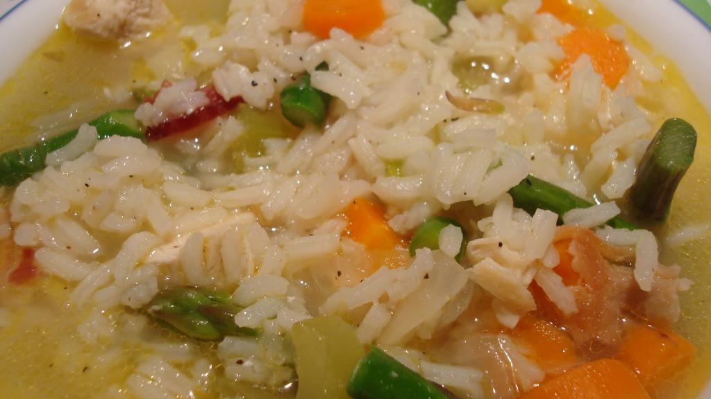 Chicken Soup With Asparagus and Rice created by Starrynews