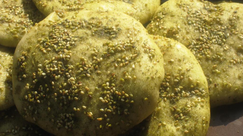 Manakeesh Bil Za'atar (Flat Bread With Za'atar) created by Pneuma