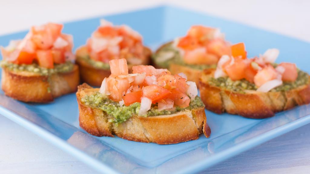 Bruschetta With Pesto, Tomatoes and Thingies. created by DianaEatingRichly