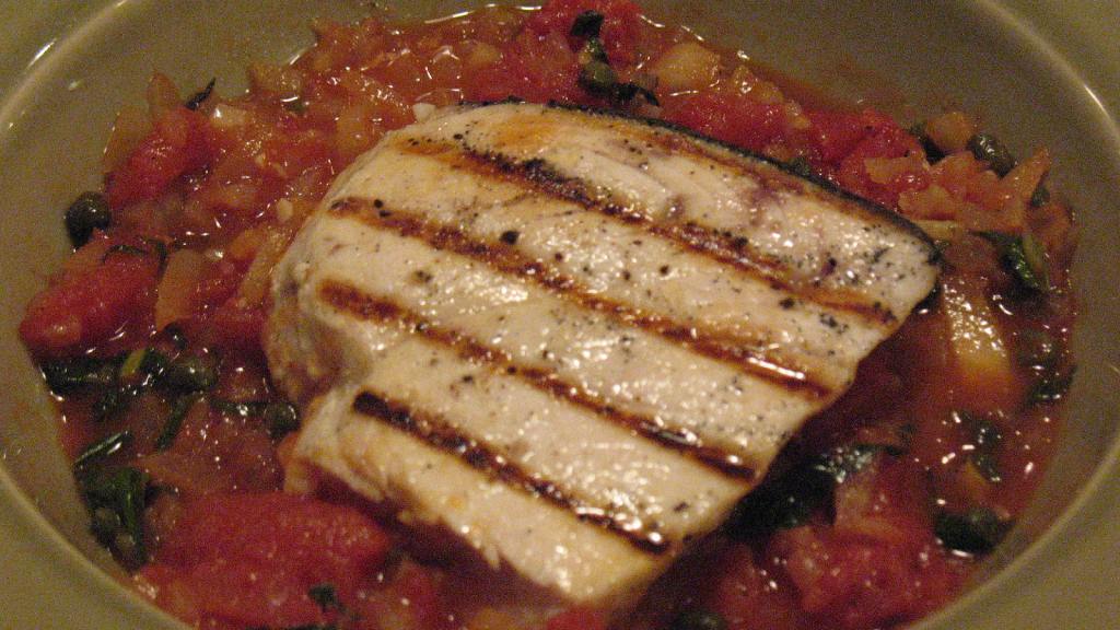 Swordfish With Tomatoes and Capers Recipe