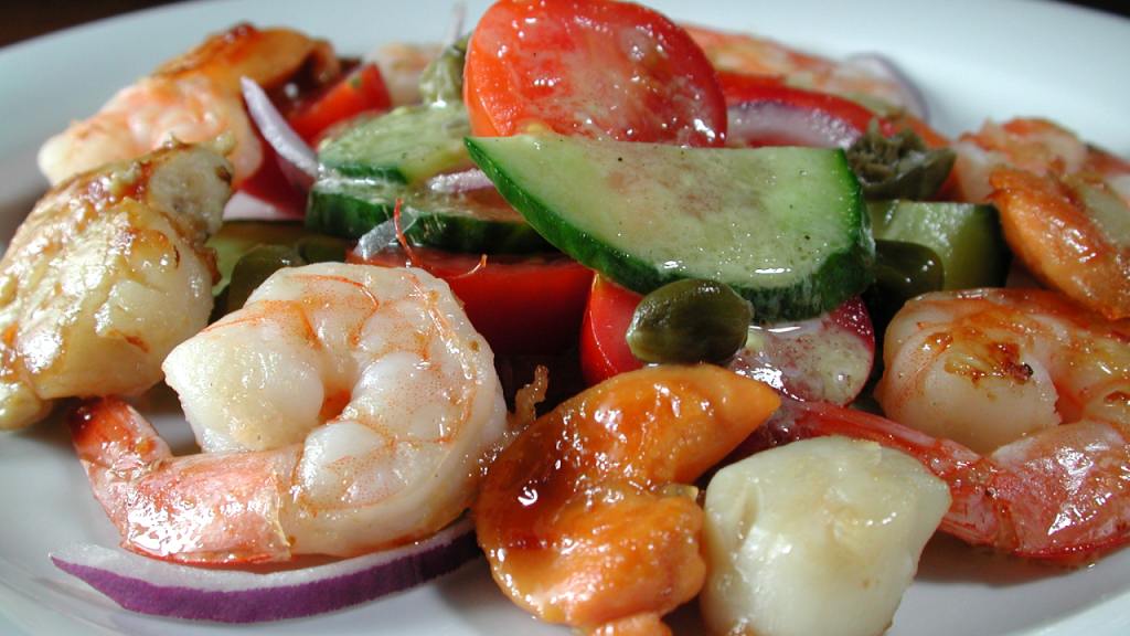Shrimp and Scallops With Speedy Salad Recipe