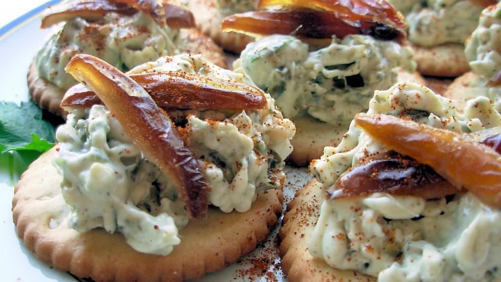 Brandied Blue Cheese & Dates on Crackers created by French Tart