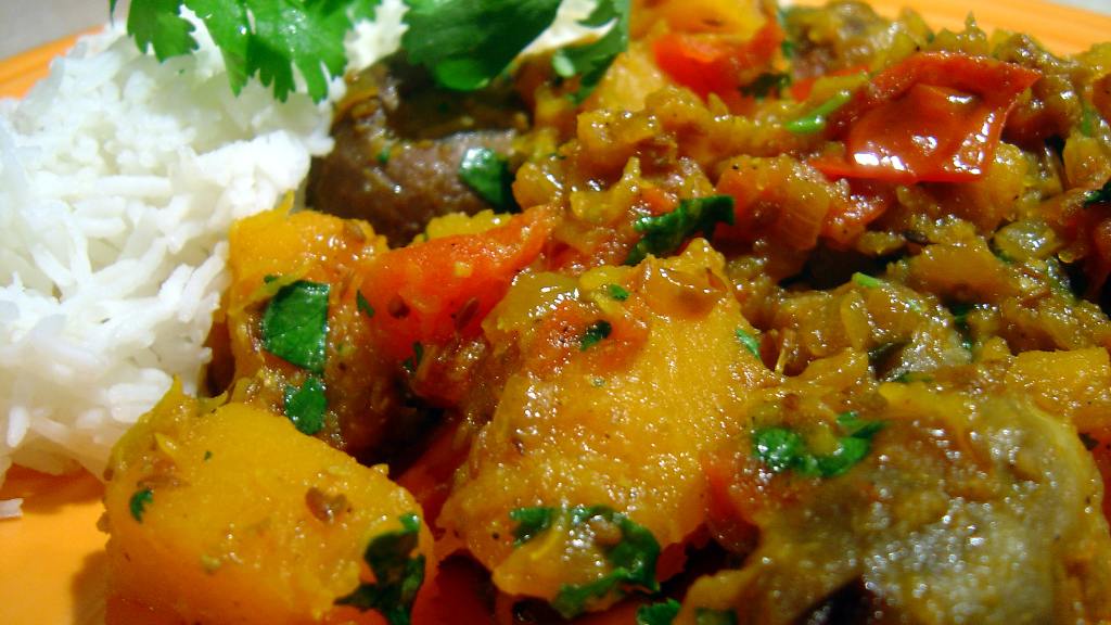 Oven-Roasted Eggplant and Butternut Squash Curry created by PalatablePastime
