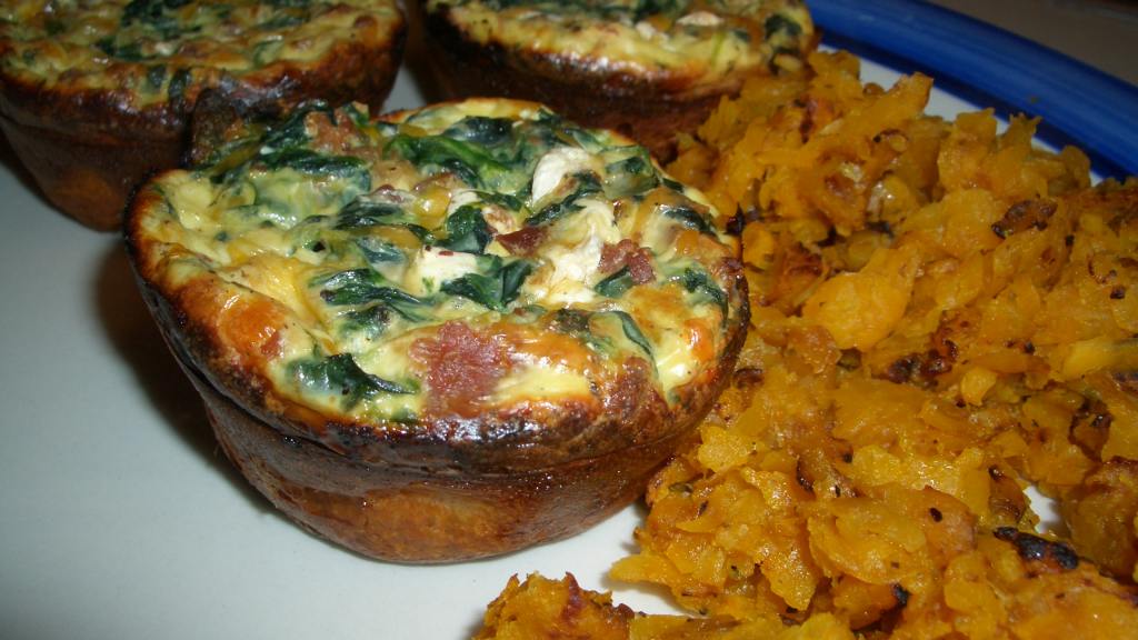 Claudia's Low Fat Spinach & Bacon Quiche Muffins Recipe