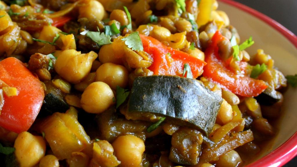 Moroccan Eggplant With Garbanzo Beans Recipe