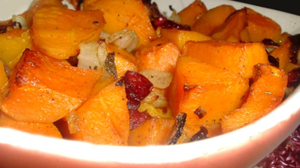 Baked Butternut Squash and Cranberries