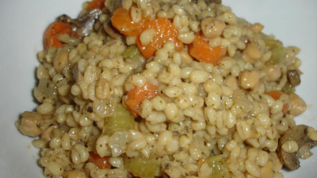 Chickpea and Vegetable Barley Bake Recipe