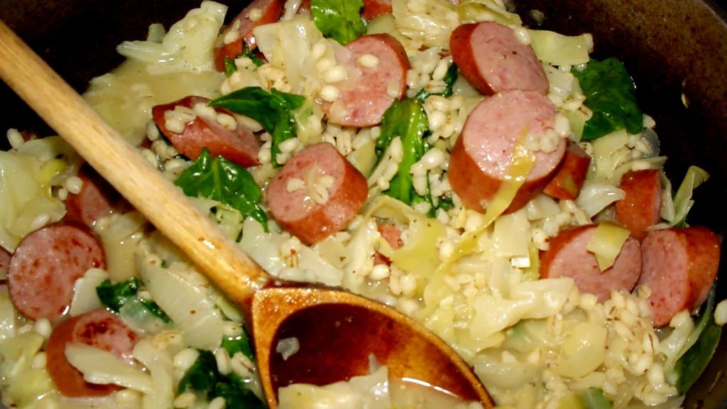 Turkey Sausage With Cabbage and Barley Recipe