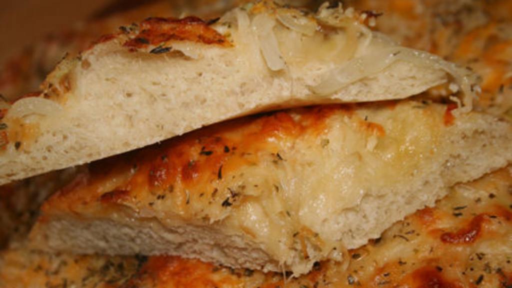 Cheesy Onion Focaccia (Bread Machine) Recipe