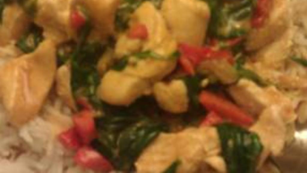 Peanut chicken over rice Recipe