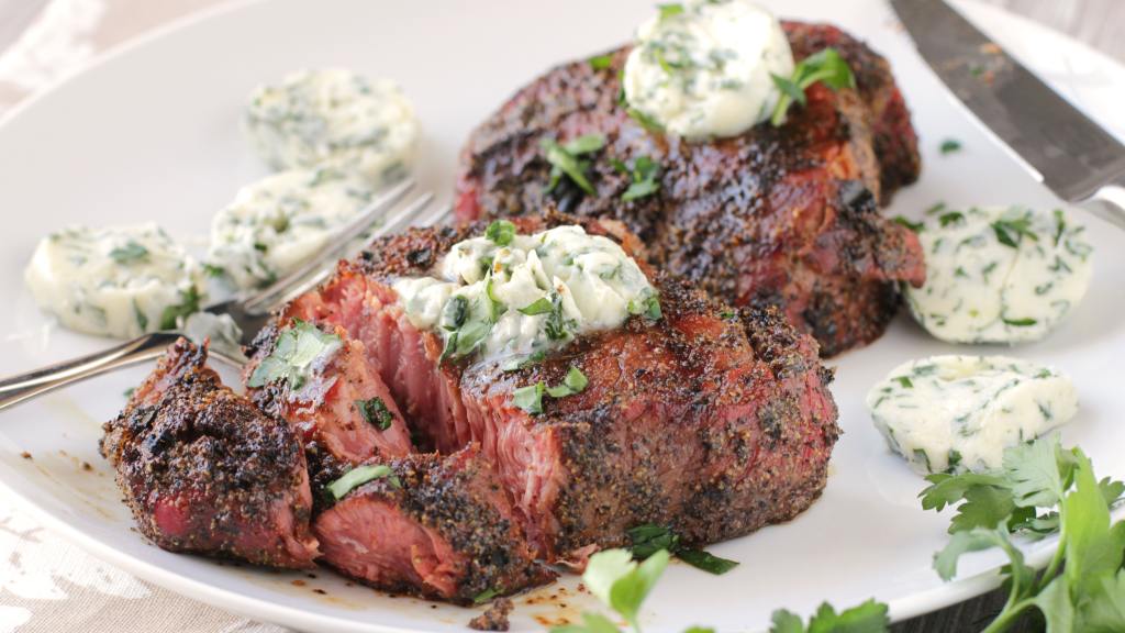 Grilled Crusted Steak With Lemon Butter created by DeliciousAsItLooks