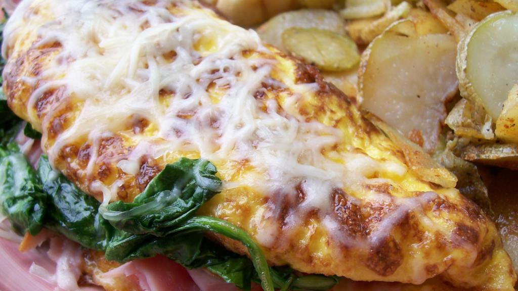 Fluffy Omelette With Ham, Spinach and Swiss Cheese created by Crafty Lady 13