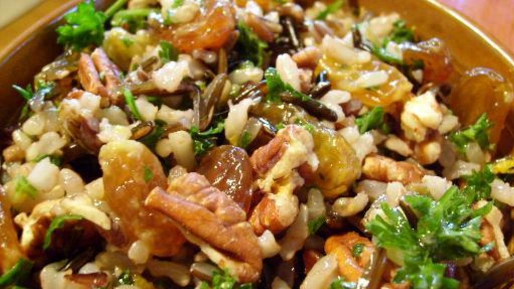 Orange Scented Wild Rice Salad With Toasted Pecans and Golden Ra Recipe