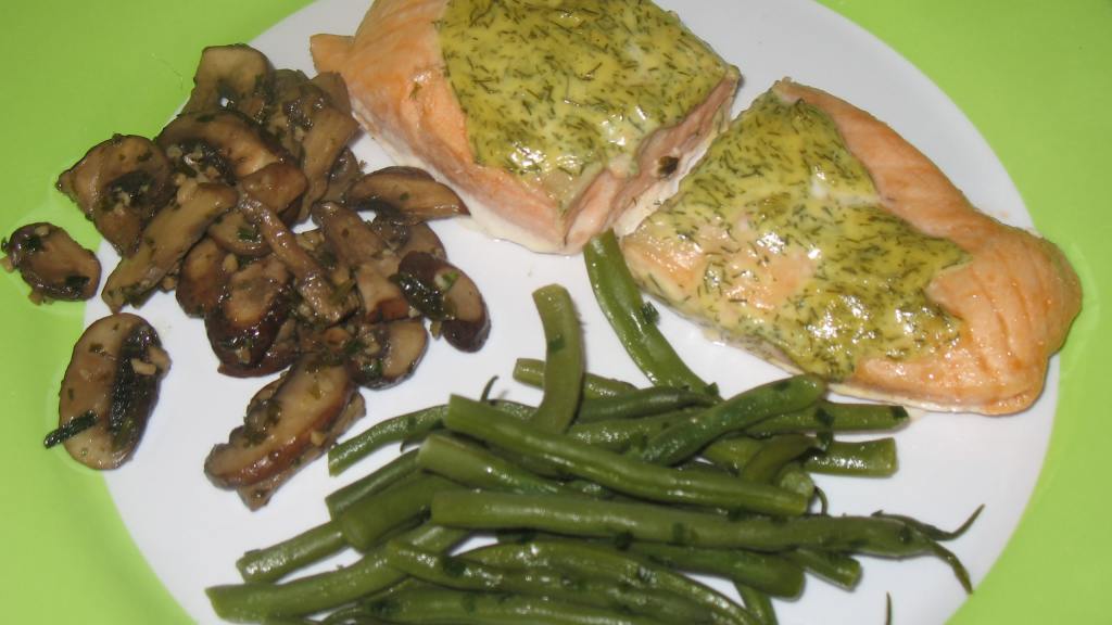 Baked Salmon With Dill Mustard Sauce created by AcadiaTwo
