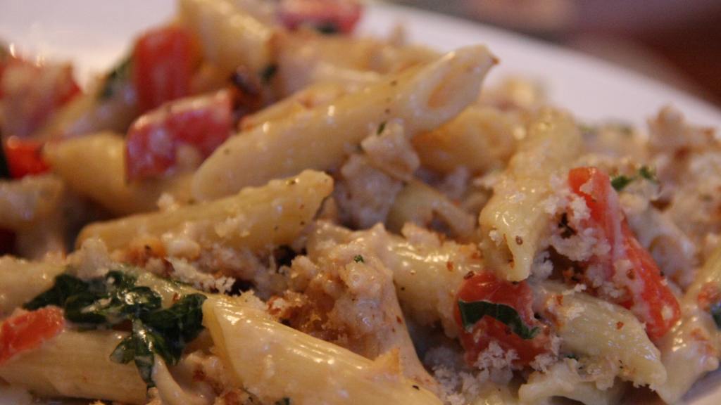 Baked Four-Cheese Pasta With Tomatoes and Basil created by Dr. Jenny