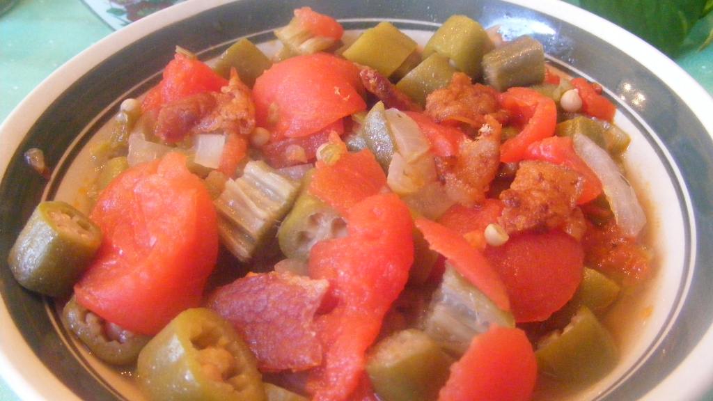 Southern Okra and Tomatoes With Bits of Bacon Recipe