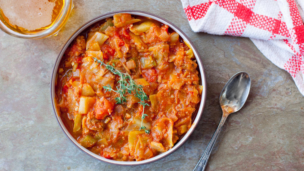 Slow Cooker Cabbage Roll Casserole created by DianaEatingRichly