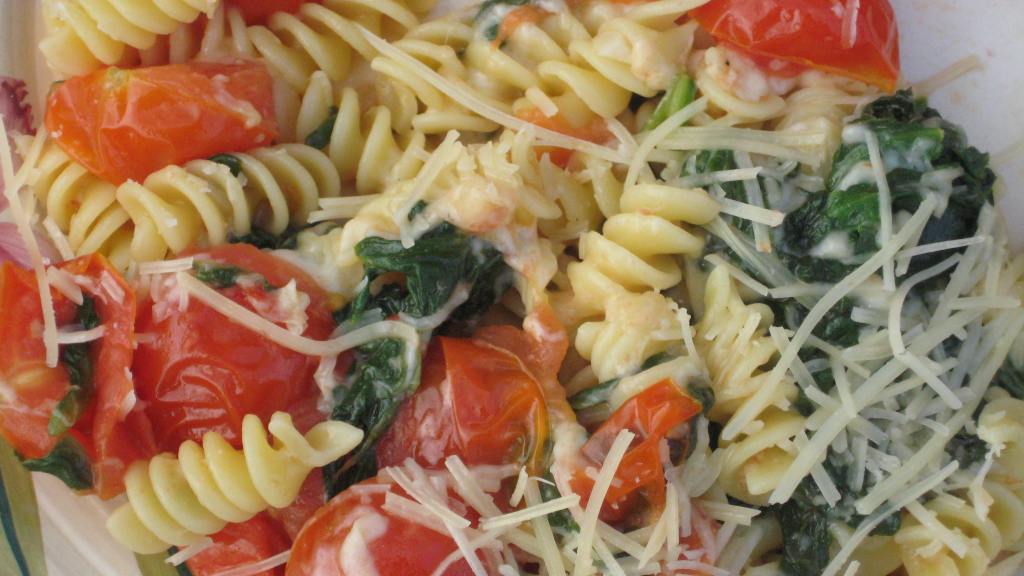 Fusilli With Spinach and Asiago Cheese created by RedVinoGirl
