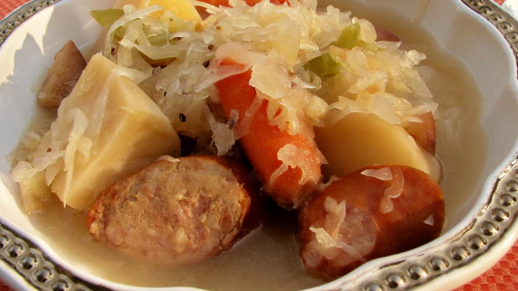 Sweet and Sour Sauerkraut Kielbasa Stew Recipe