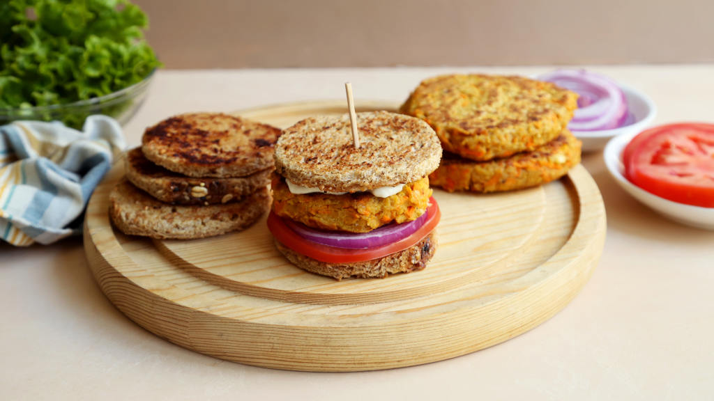 mediterranean chickpea burger recipe food image