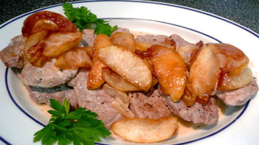 Pork Tenderloin With Apples, Calvados and Apple Cider created by Outta Here