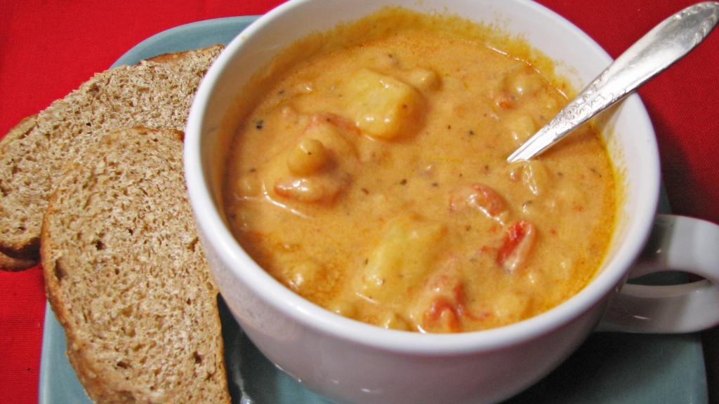Easy Cheesy Tomato Potato Chickpea Soup! created by KerfuffleUponWincle