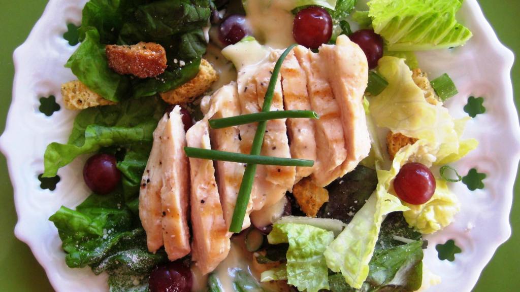 Kittencal's Grilled Chicken Caesar Salad created by gailanng