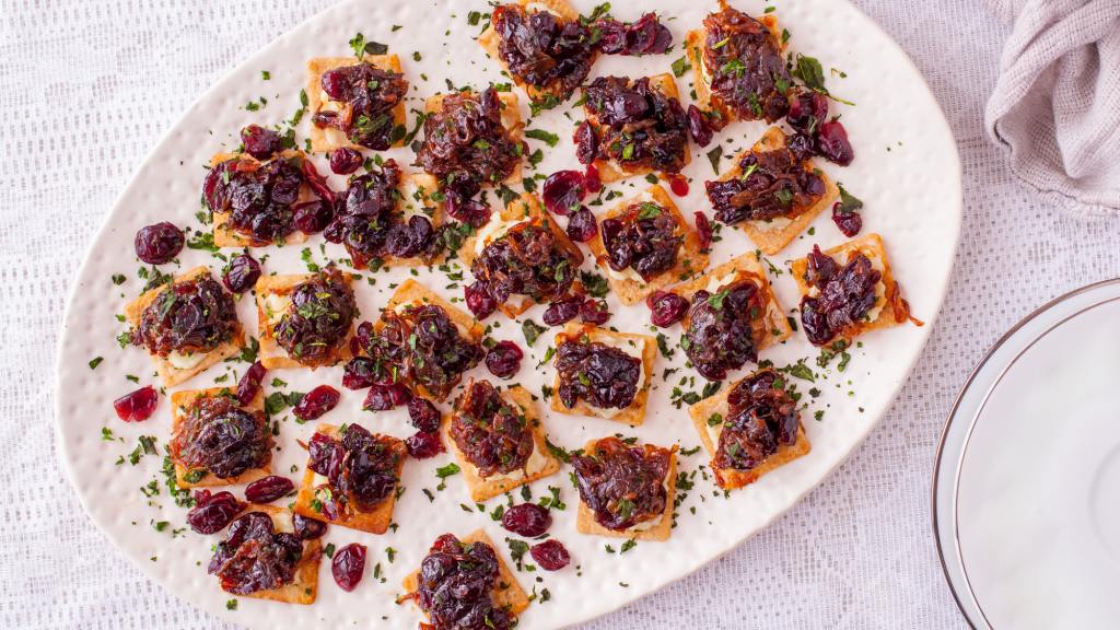 Caramelized Onion-Cranberry Cream Cheese Bites created by DianaEatingRichly