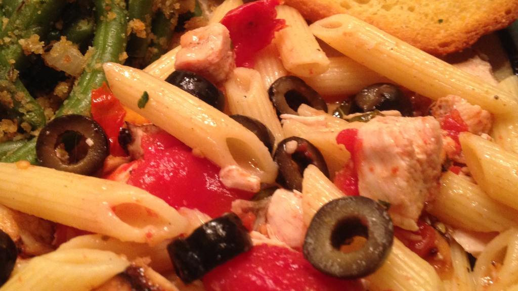 Penne Pasta With Grilled Chicken and Roasted Tomatoes Recipe - Food.com
