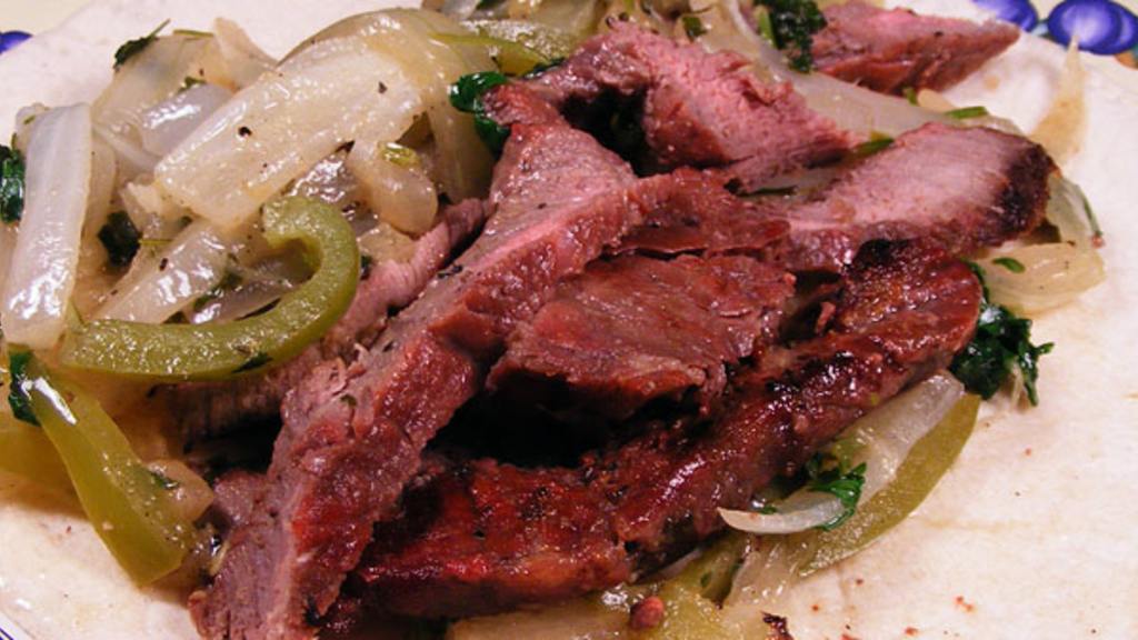 Flank Steak in Fajita Marinade Recipe