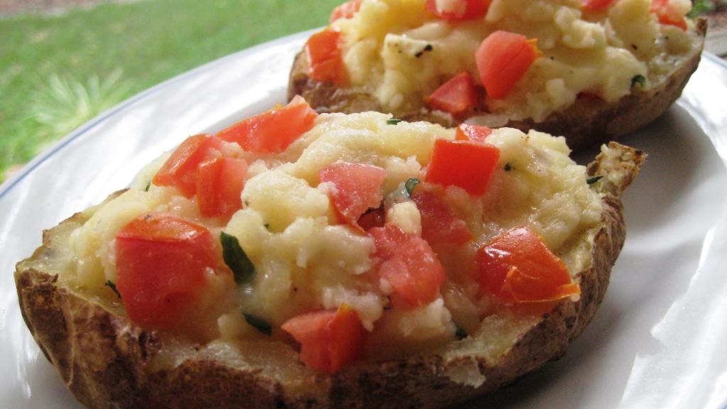 Twice Baked Potatoes With Mozzarella, Tomato and Basil Recipe - Food.com