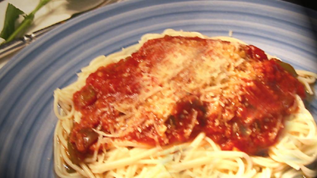 Spaghetti With Eggplant (Aubergine) Sauce Recipe