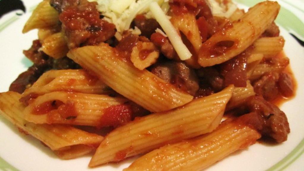 Penne With Sausage, Mushrooms and Red Wine created by Kim127