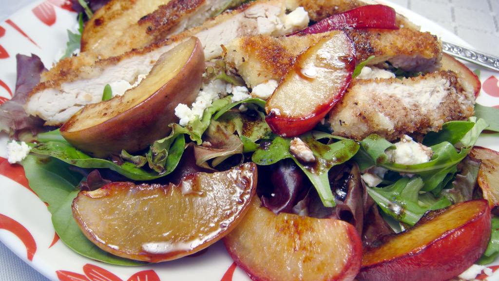 Panko Crusted Chicken Salad With Pomegranate Balsamic Dressing Recipe