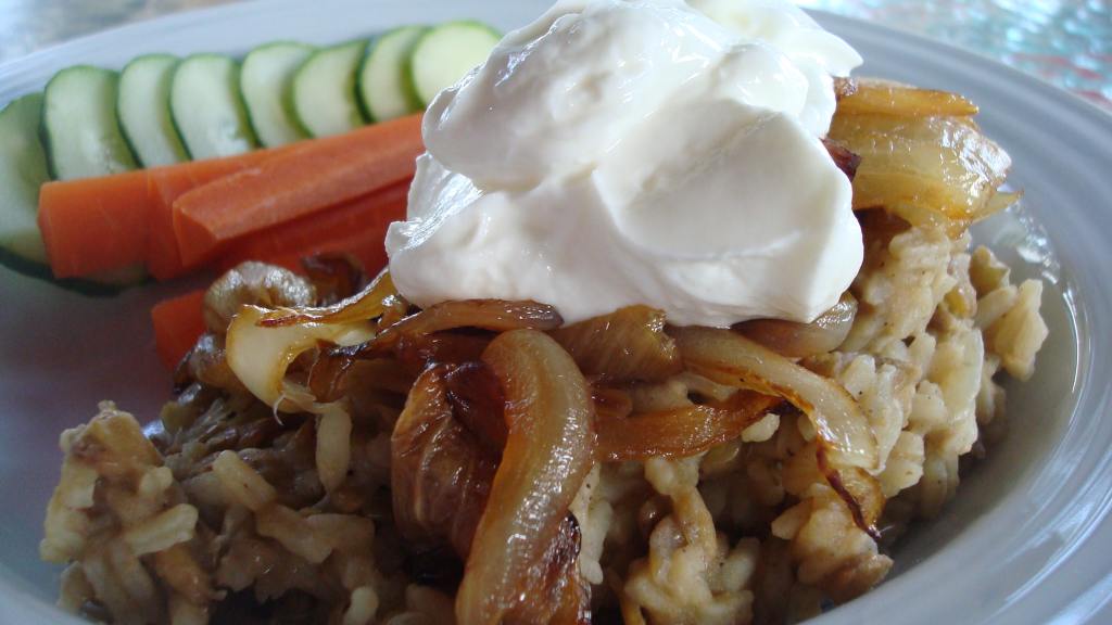 Lentils and Rice With Caramelized Onions Recipe