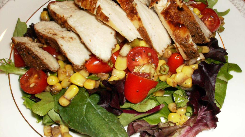 Coriander Chicken With Tomato Corn Salad Recipe