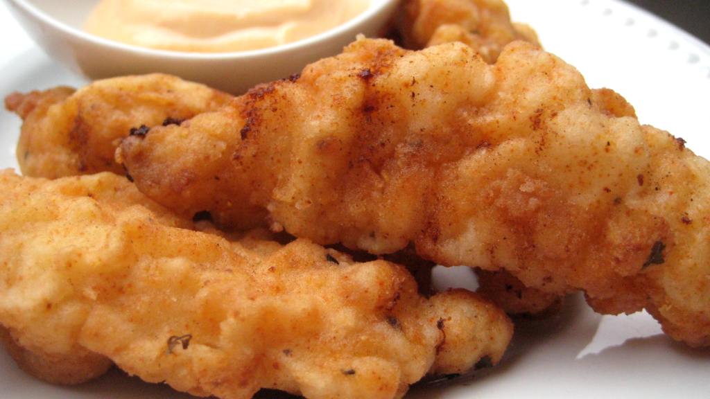 Spicy Garlic Buttermilk Battered Fried Chicken Strips Recipe